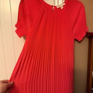 Michael Kors Red Pleated Dress